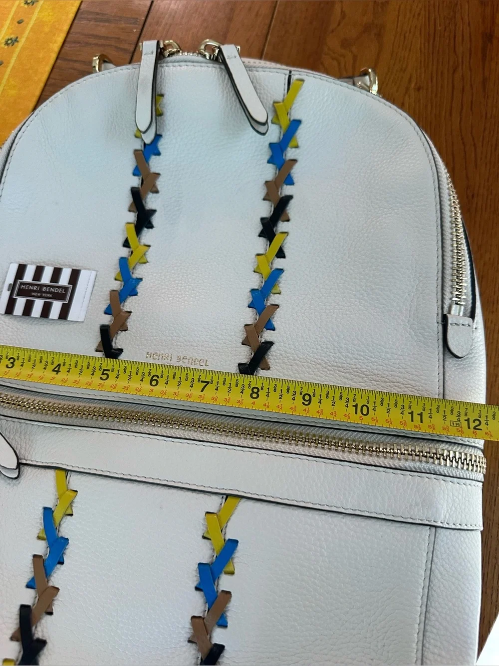 Vintage Henri Bendel SoHo Large Off White with Multi Braided Straps Backpack EUC